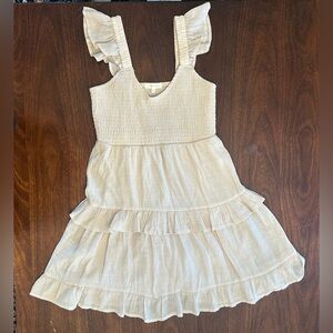 Ultra Flirt Cream Ruffle Mini Dress
